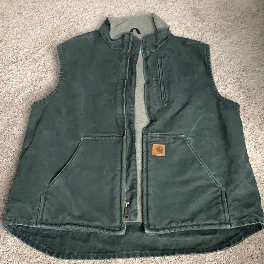 Carhartt Men's Duck Mock Neck Sherpa-Lined Vest